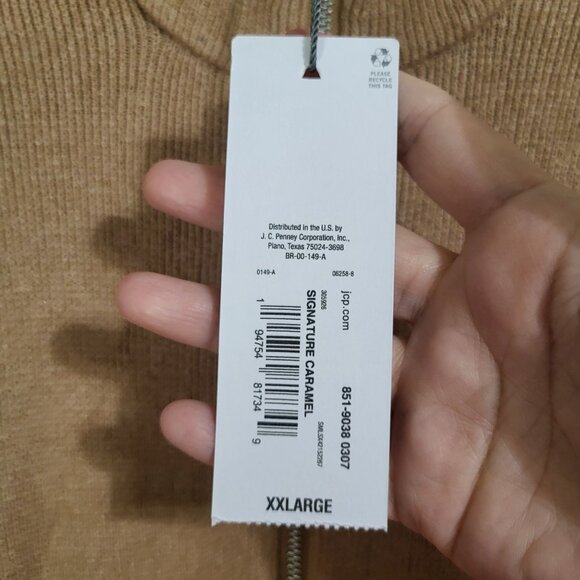 Liz Claiborne Women's XXL Signature Caramel Brown Full Zip Sweater NWT - Picture 8 of 13